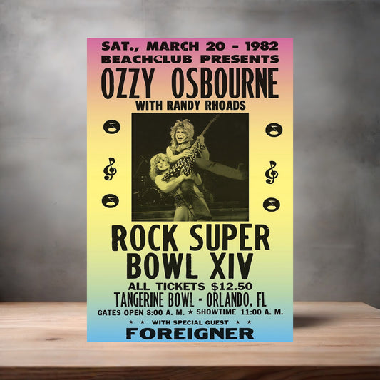 Ozzy Osbourne with Randy Rhoads poster on aluminum print. Multiple sizes available v2