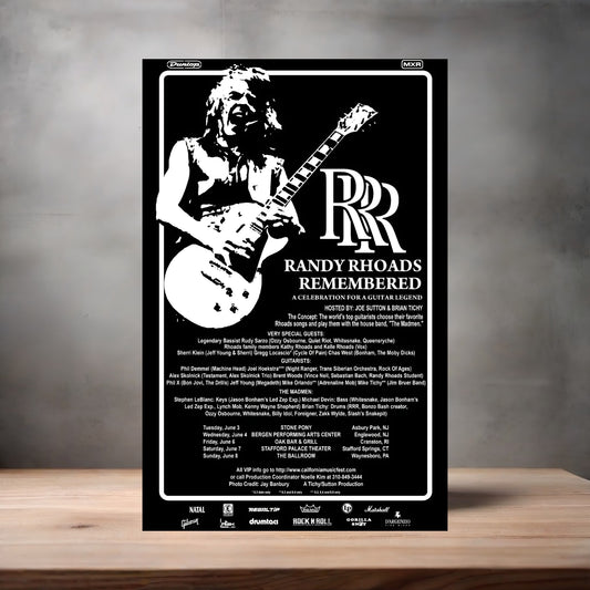 Randy Rhoads Remembered poster on aluminum print. Multiple sizes available