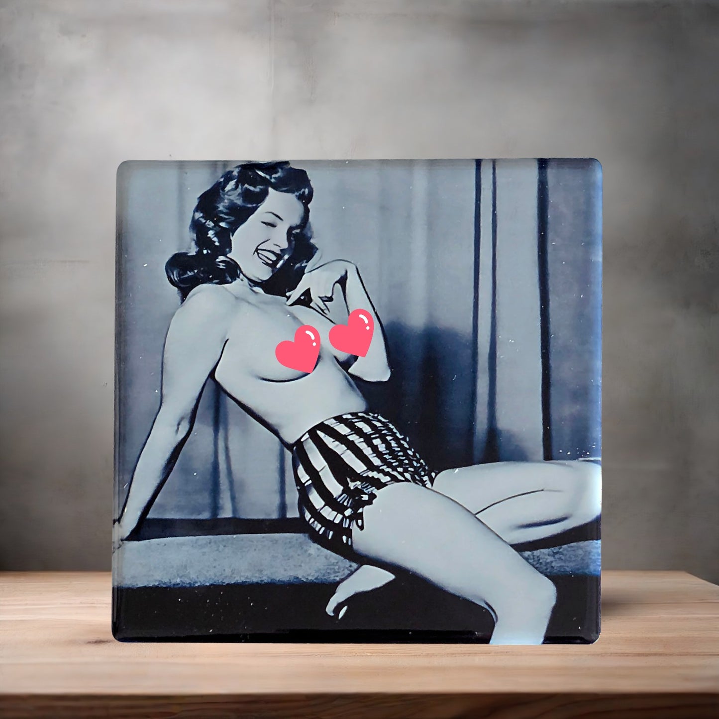 Marilyn Monroe nude poster on ceramic coaster. 4" x 4" Glossy finish v5