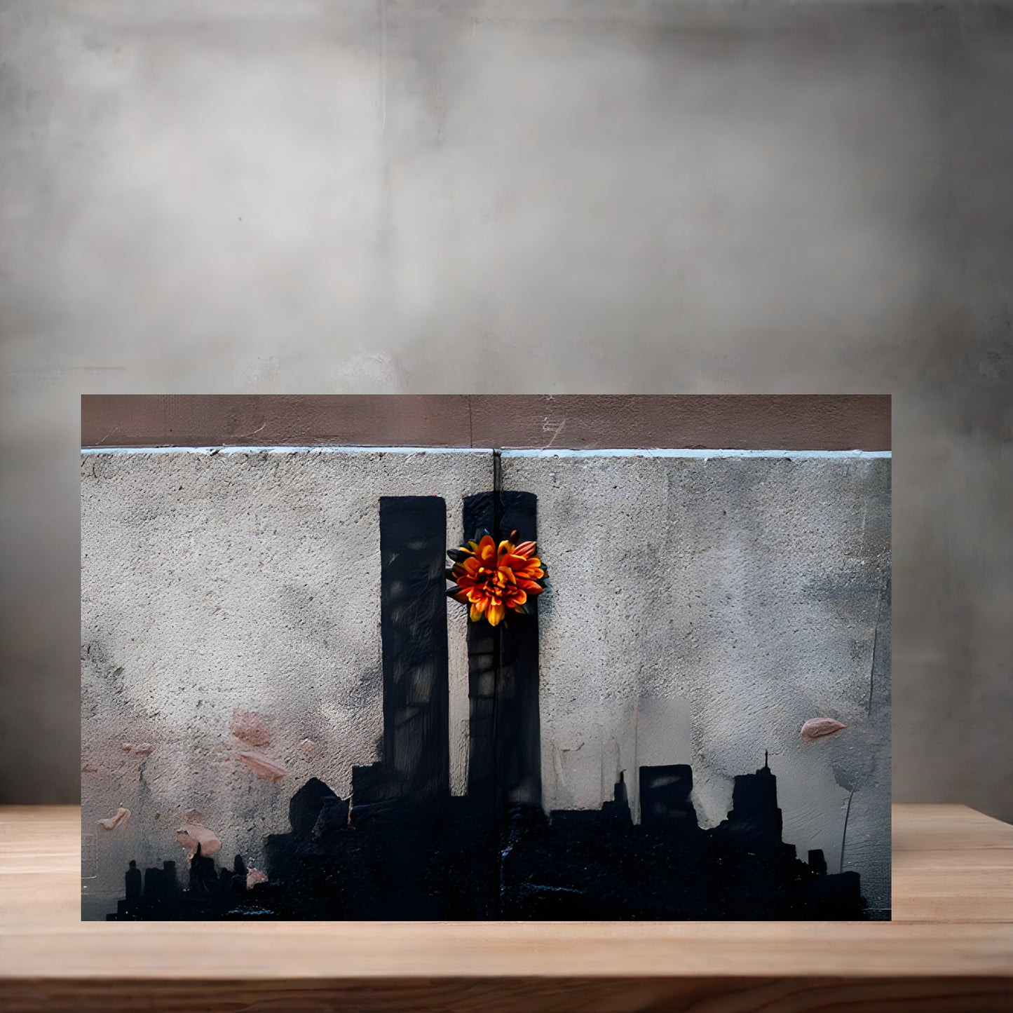 Banksy Art poster on aluminum print. Multiple sizes available, Twin Towers NYC tribute