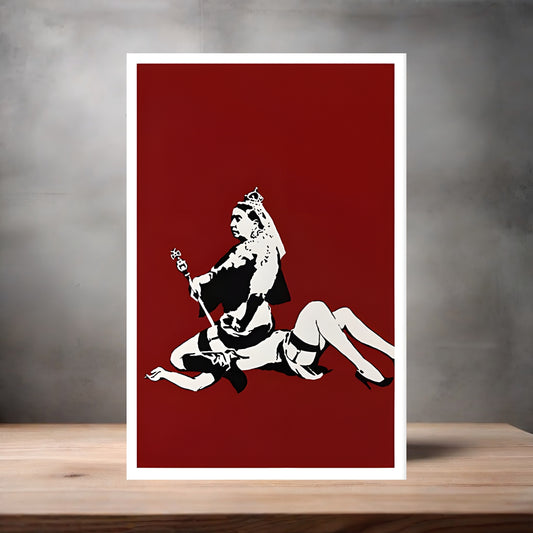 Banksy Art poster on aluminum print. Multiple sizes available, Queen Victoria Lesbian