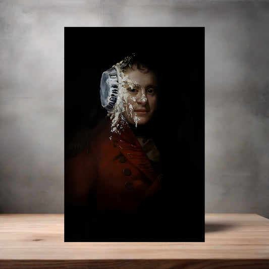 Banksy Art poster on aluminum print. Multiple sizes available, Pie Face