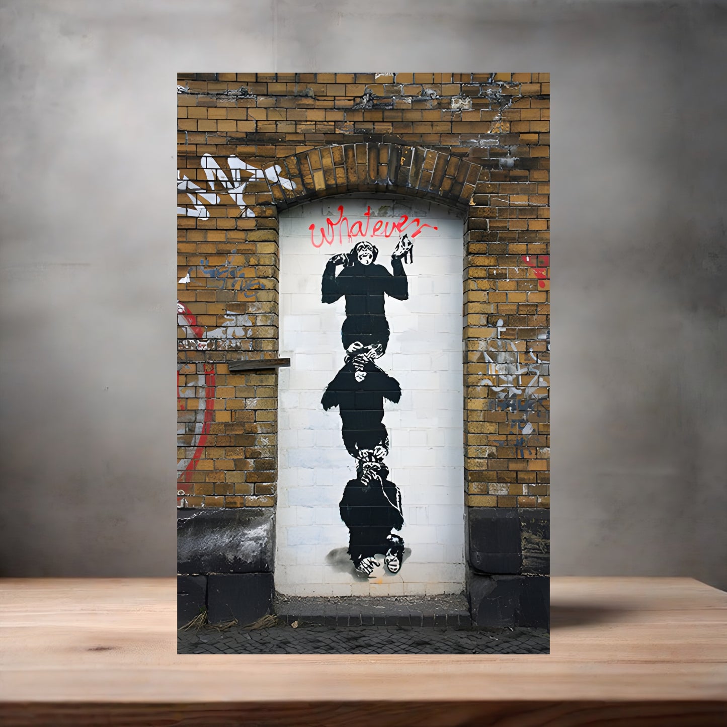 Banksy Art poster on aluminum print. Multiple sizes available, Monkey Business
