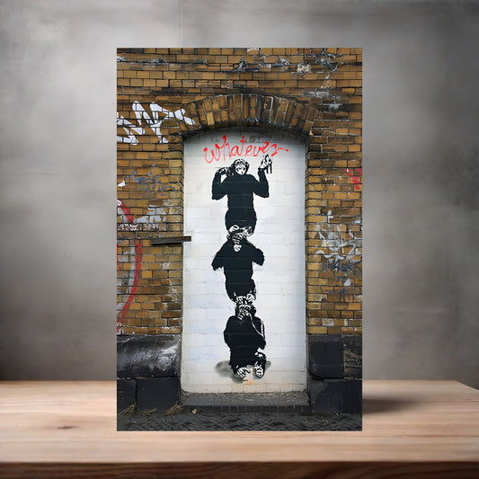 Banksy Art poster on aluminum print. Multiple sizes available, Monkey Business