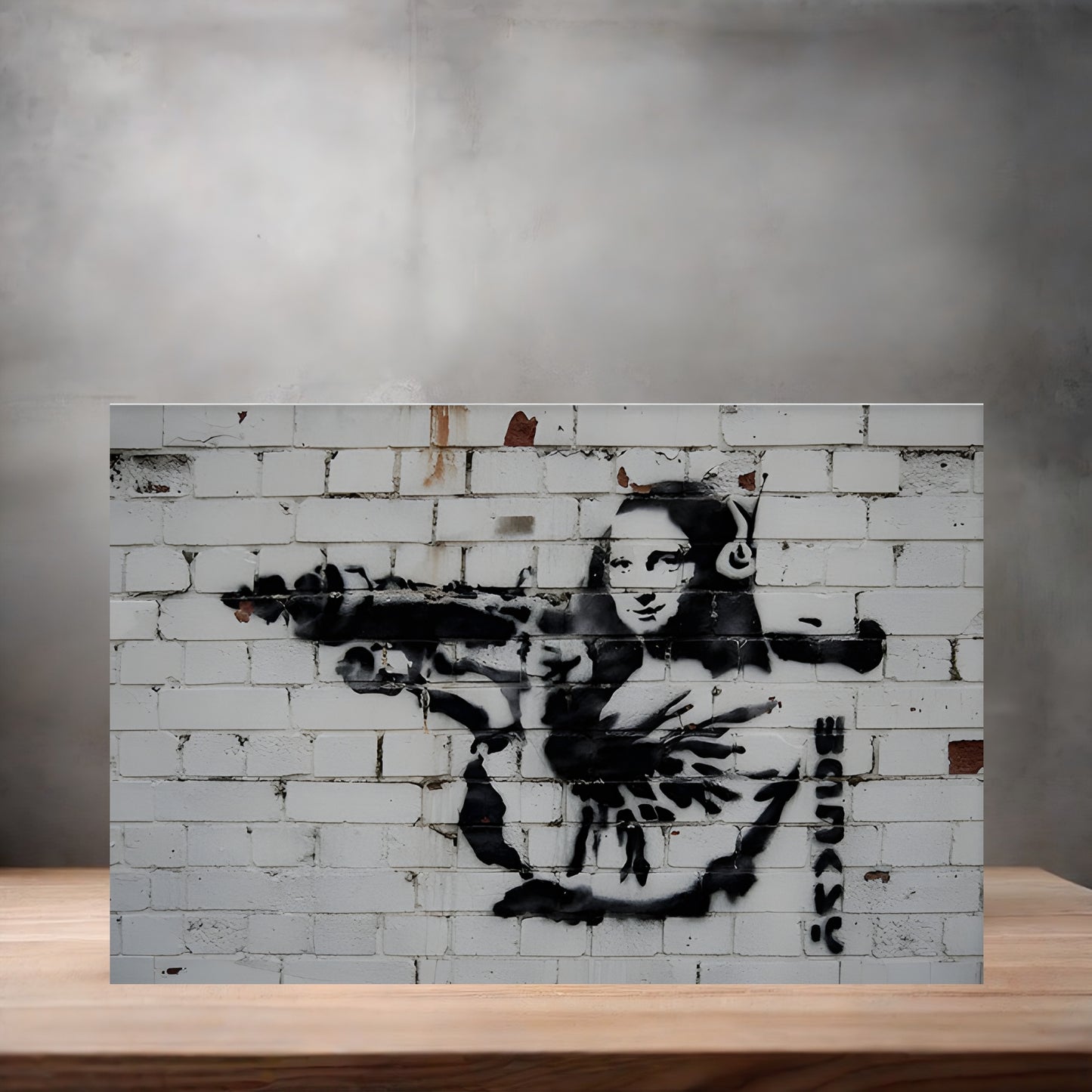 Banksy Art poster on aluminum print. Multiple sizes available, Mona Lisa with Rocket Launcher