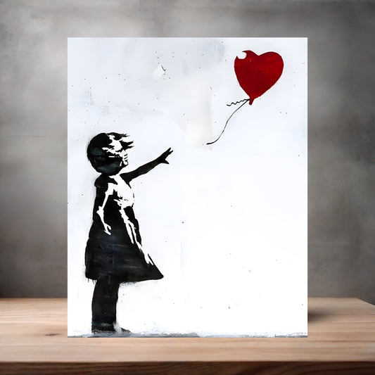 Banksy Art poster on aluminum print. Multiple sizes available, Girl with balloon