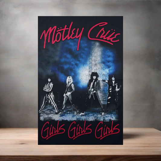 Motley Crue Girls Girls Girls poster on aluminum print. Multiple sizes available.
