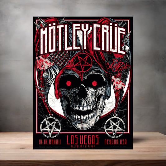 Motley Crue Las Vegas concert poster on aluminum print. Multiple sizes available