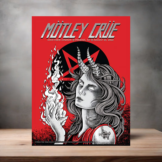 Motley Crue Phoenix AZ concert poster on aluminum print. Multiple sizes available