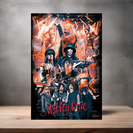 Motley Crue poster on aluminum print. Multiple sizes available
