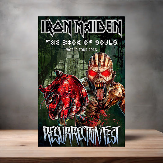 Iron Maiden The Book of Souls poster on aluminum print. Multiple sizes available