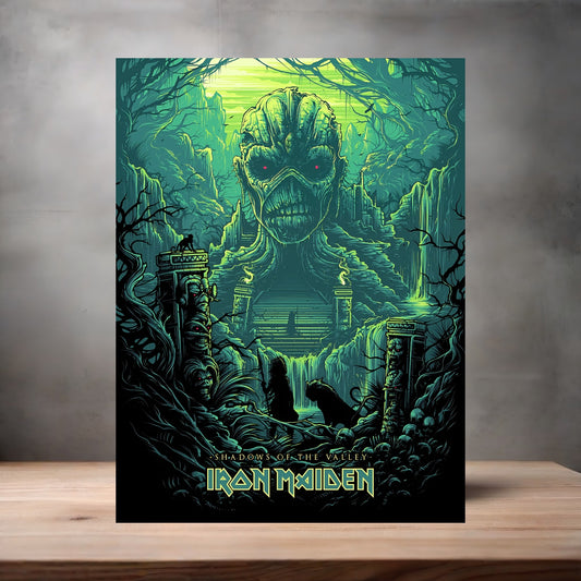 Iron Maiden Shadows of the Valley poster on aluminum print. Multiple sizes available