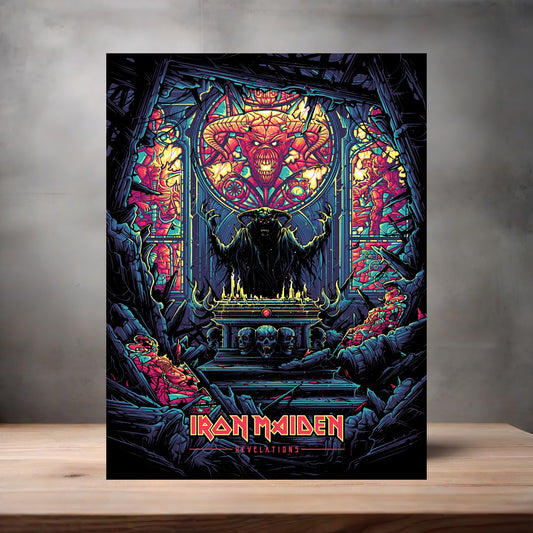 Iron Maiden Resurrection poster on aluminum print. Multiple sizes available