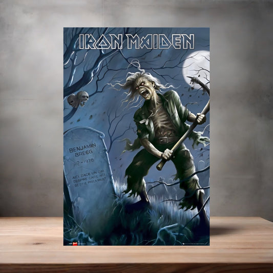 Iron Maiden Benjamin Breeg poster on aluminum print. Multiple sizes available