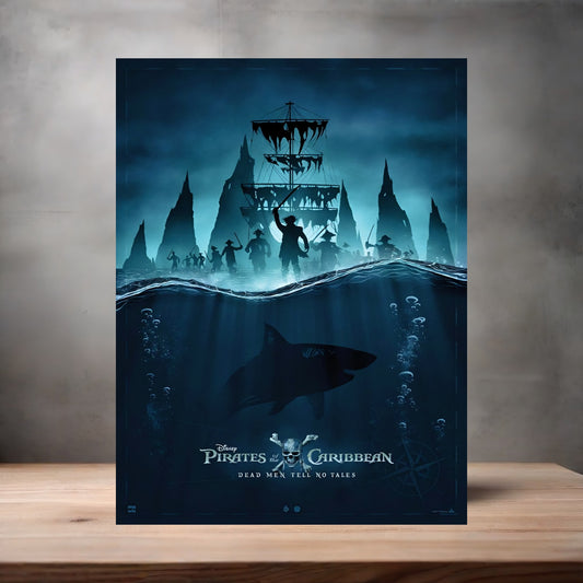 Pirates of the Caribbean movie poster on aluminum print. Multiple sizes available. v5