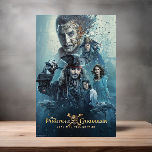 Pirates of the Caribbean movie poster on aluminum print. Multiple sizes available. v3