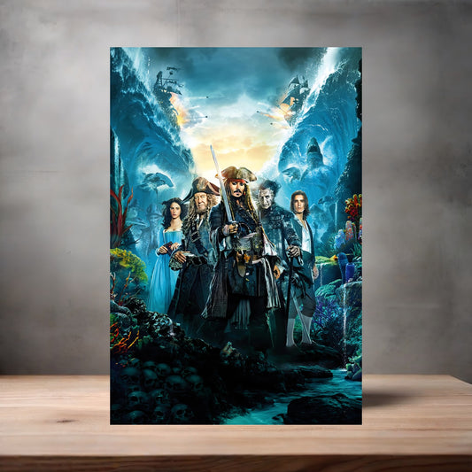 Pirates of the Caribbean movie poster on aluminum print. Multiple sizes available. v7