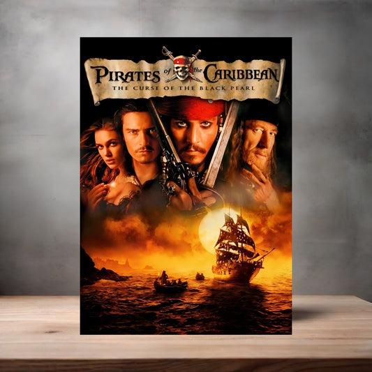 Pirates of the Caribbean movie poster on aluminum print. Multiple sizes available.