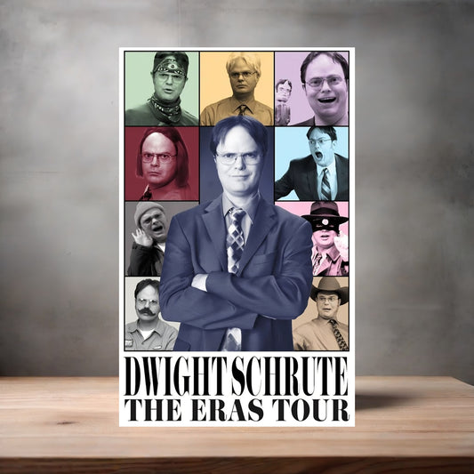 Dwight Schrute Eras tour poster on aluminum print. Multiple sizes available. The Office