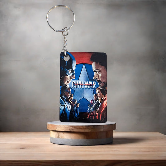 Captain America Civil War Movie Poster keychain.