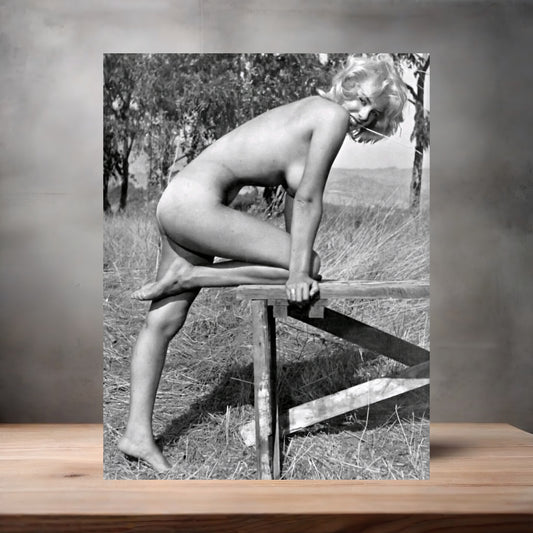 Marilyn Monroe in field poster on aluminum print. Multiple sizes available