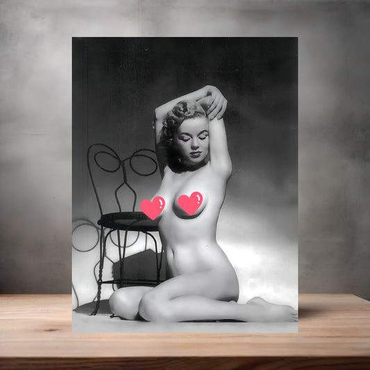 Marilyn Monroe mature poster on aluminum print. Multiple sizes available