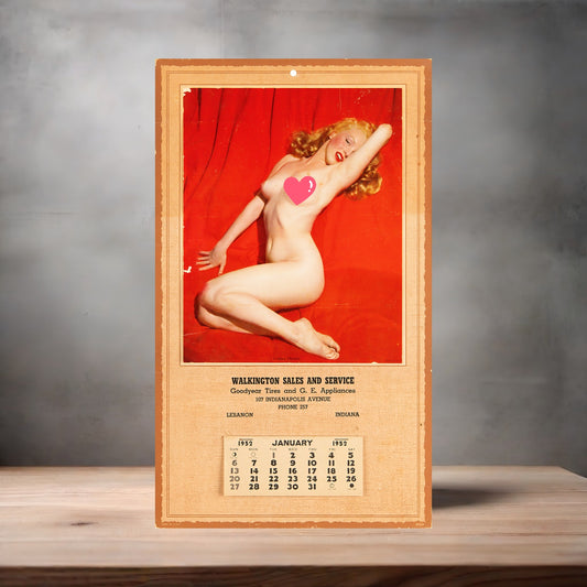 Marilyn Monroe vintage calendar poster on aluminum print. Multiple sizes available