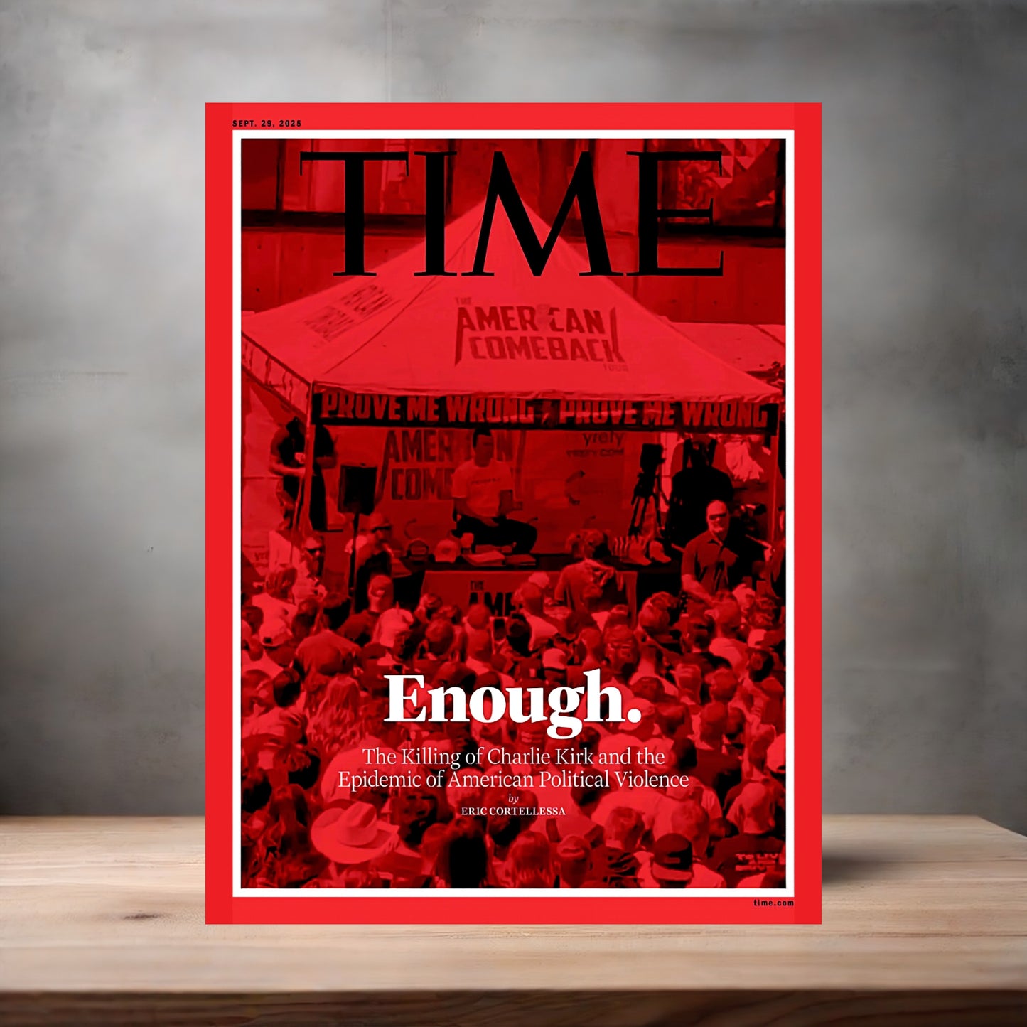 Charlie Kirk poster on aluminum print. Multiple sizes available. Magazine