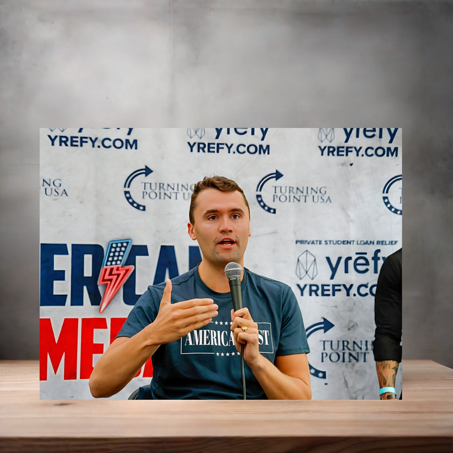 Charlie Kirk poster on aluminum print. Multiple sizes available. G