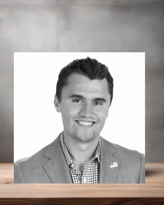 Charlie Kirk poster on aluminum print. Multiple sizes available. A