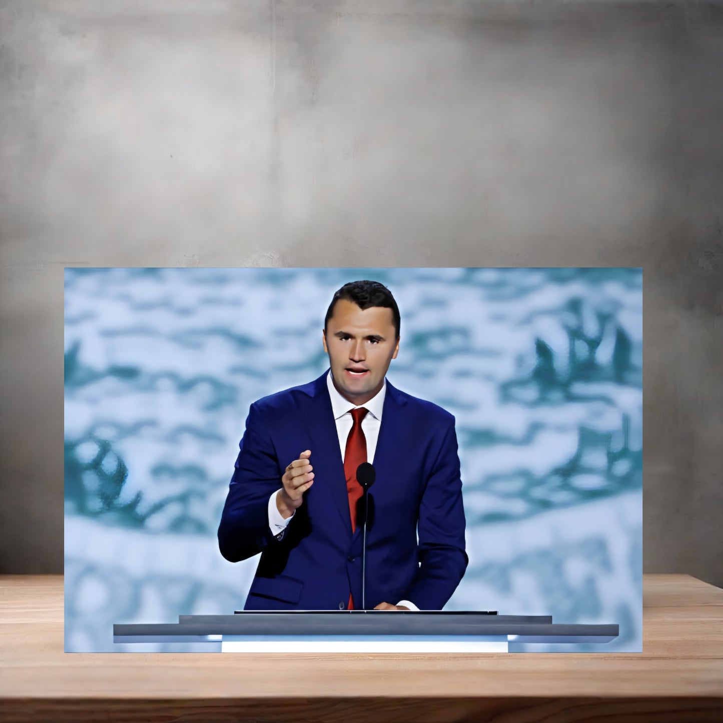 Charlie Kirk poster on aluminum print. Multiple sizes available. C