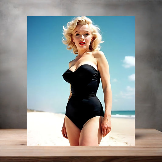 Marilyn Monroe poster on aluminum print. Multiple sizes available. v8