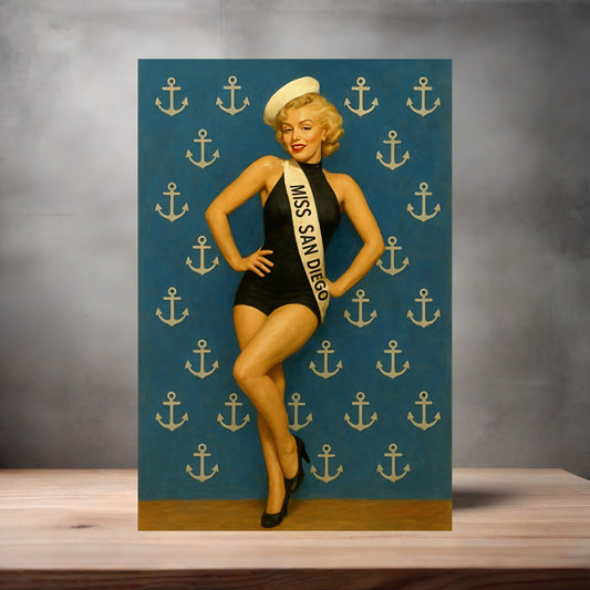 Marilyn Monroe poster on aluminum print. Multiple sizes available. v1
