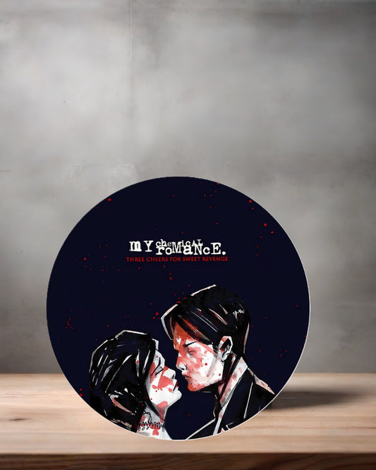 My Chemical Romance Christmas ornament , 3" round ceramic. v11