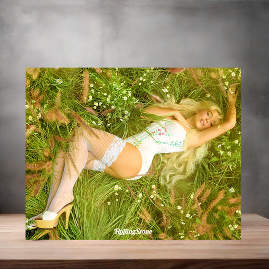 Sexy Sabrina Carpenter poster on aluminum print. Multiple sizes available. Rolling Stone B