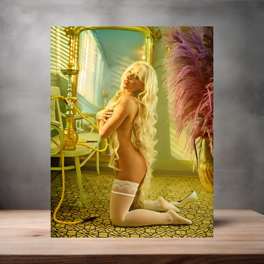 Sexy Sabrina Carpenter poster on aluminum print. Multiple sizes available. V2