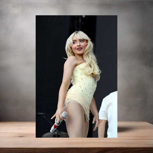 Sexy Sabrina Carpenter poster on aluminum print. Multiple sizes available. V1