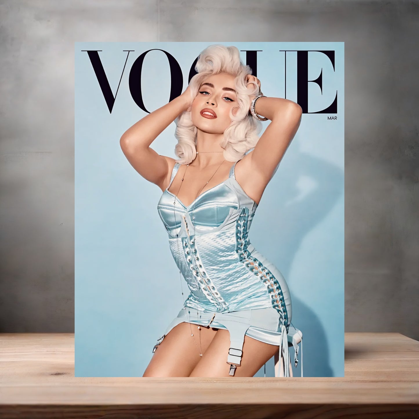 Vogue magazine Sabrina Carpenter poster on aluminum print. Multiple sizes available. A