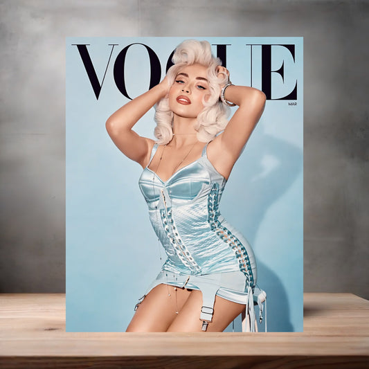 Vogue magazine Sabrina Carpenter poster on aluminum print. Multiple sizes available. A