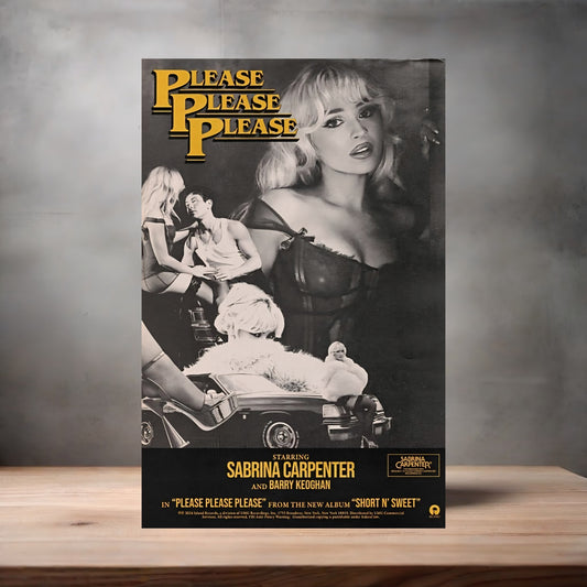 Sabrina Carpenter concert poster on aluminum print. Multiple sizes available.