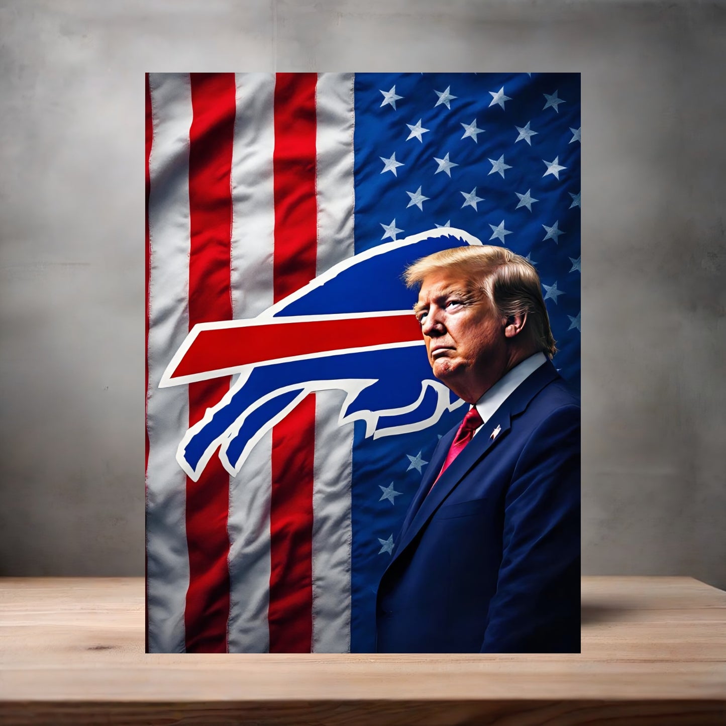 Buffalo Bills and Donald Trump poster on aluminum print. Multiple sizes available. a