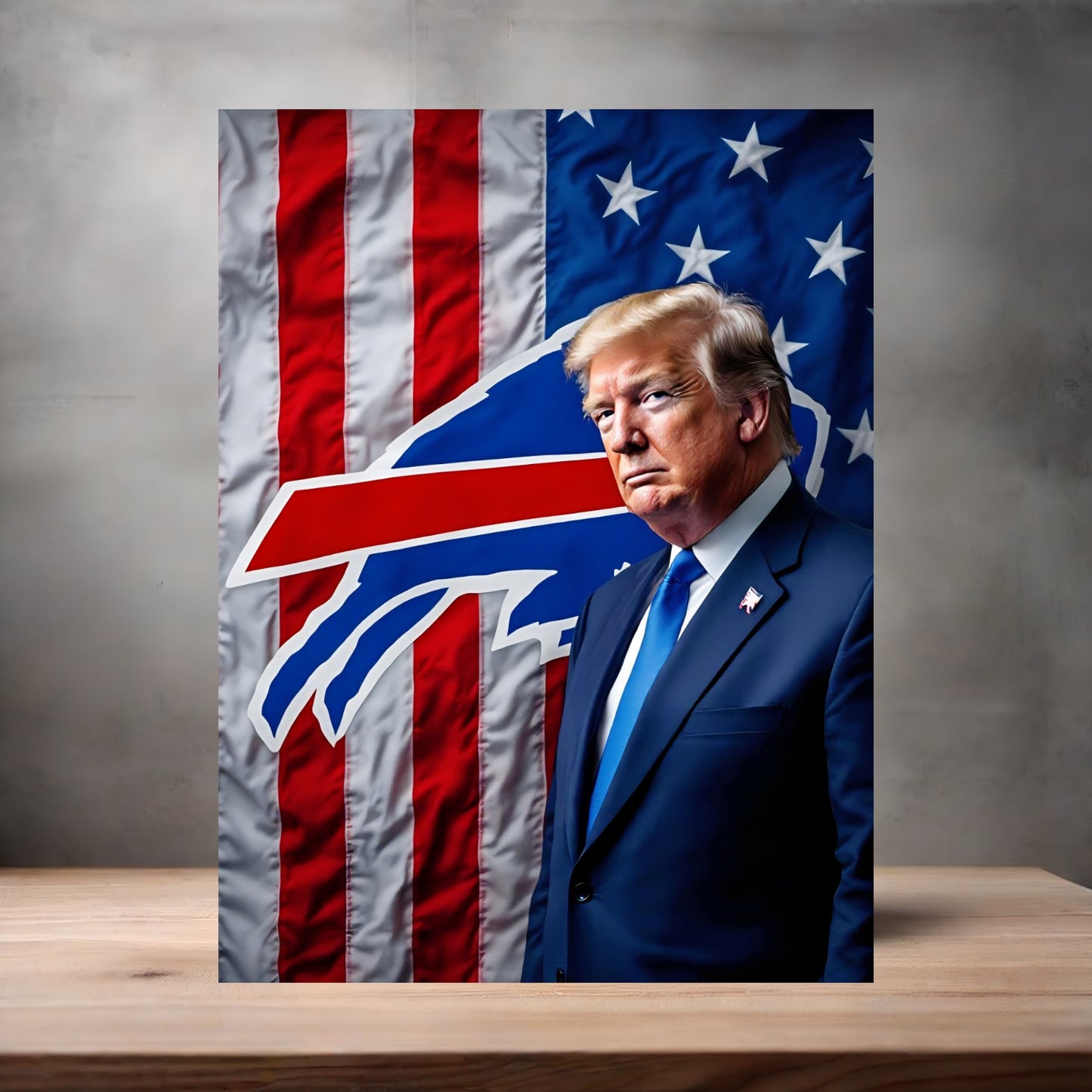 Buffalo Bills and Donald Trump poster on aluminum print. Multiple sizes available.