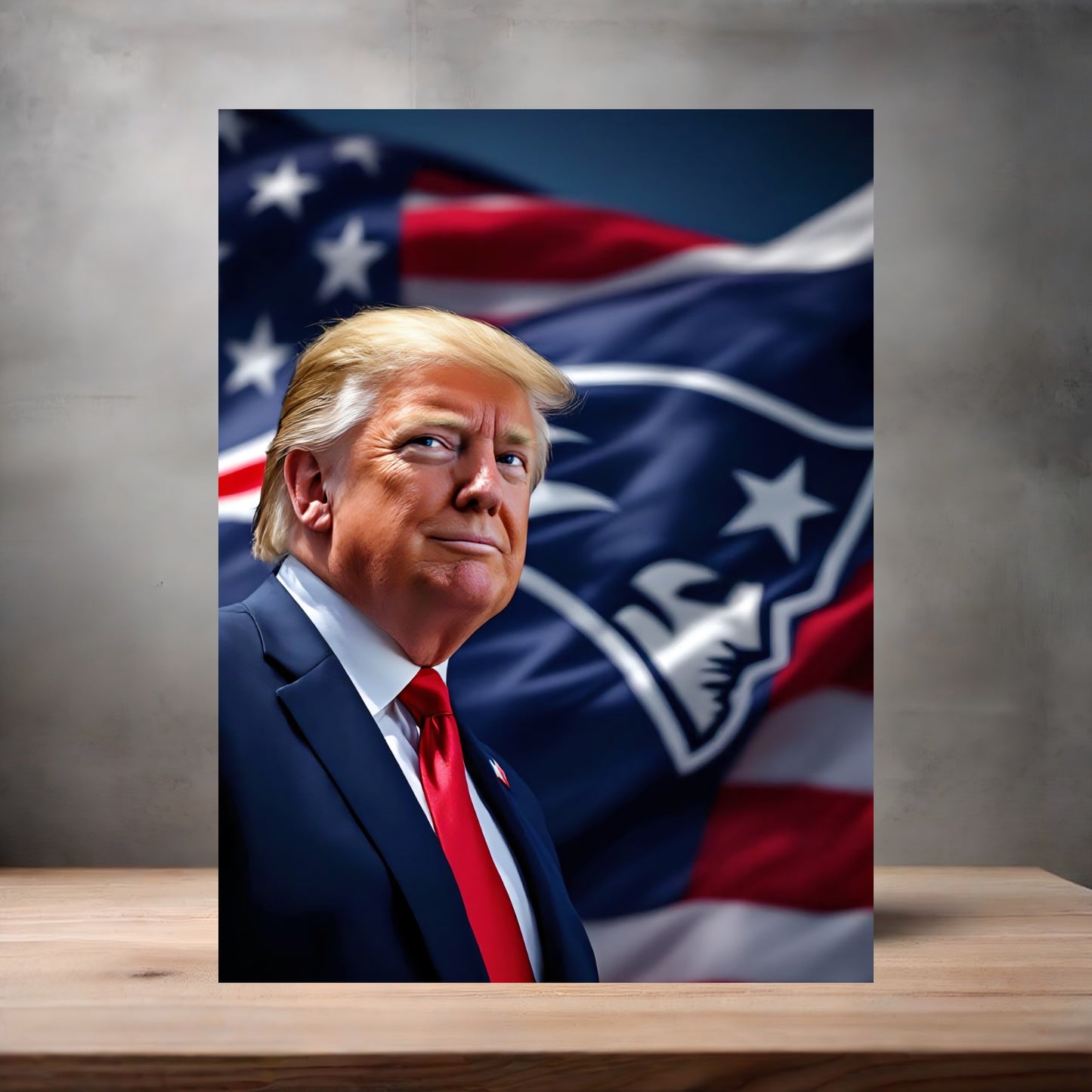 New England Patriots and Donald Trump poster on aluminum print. Multiple sizes available.b