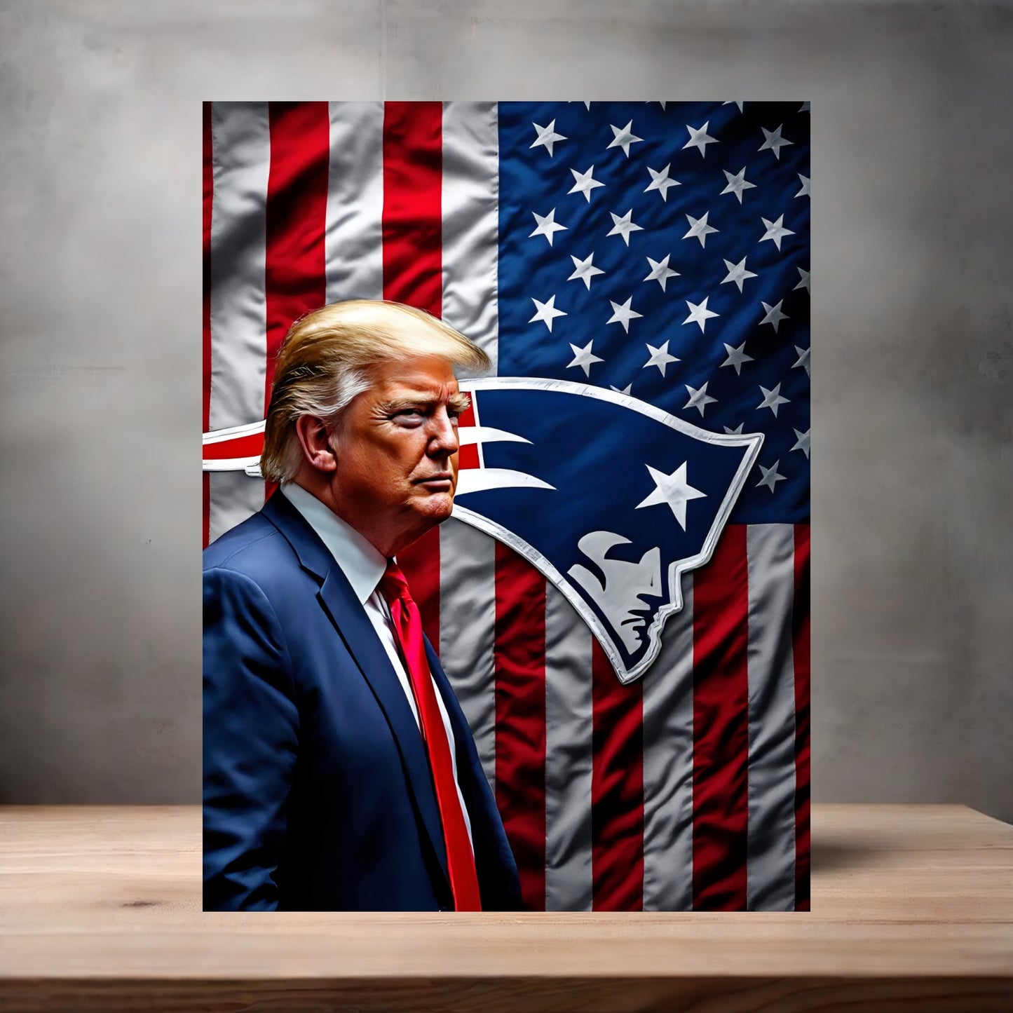 New England Patriots and Donald Trump poster on aluminum print. Multiple sizes available.c
