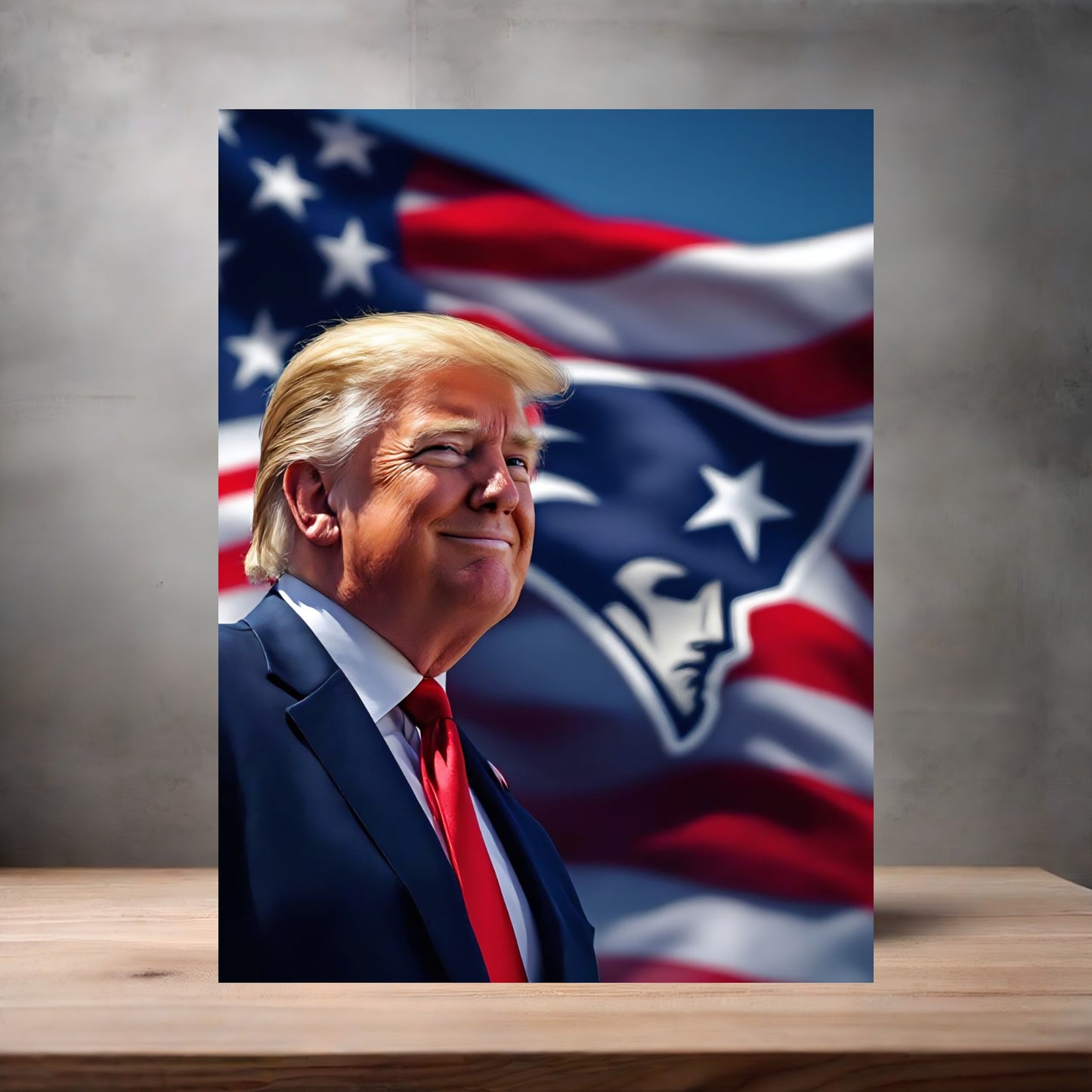 New England Patriots and Donald Trump poster on aluminum print. Multiple sizes available.
