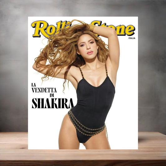 Rolling Stone Magazine Shakira poster on aluminum print. Multiple sizes available.