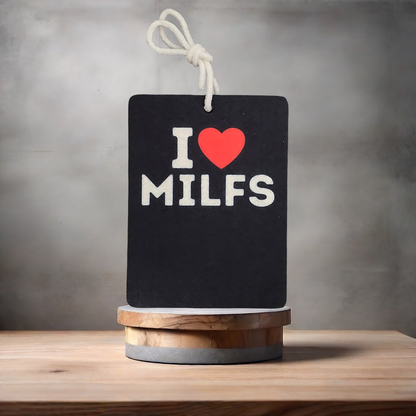 I heart Milfs car air freshener. Many scents to choose from. Adult
