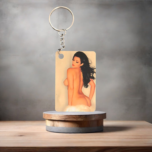 Kim Kardashian nude Playboy poster keychain.