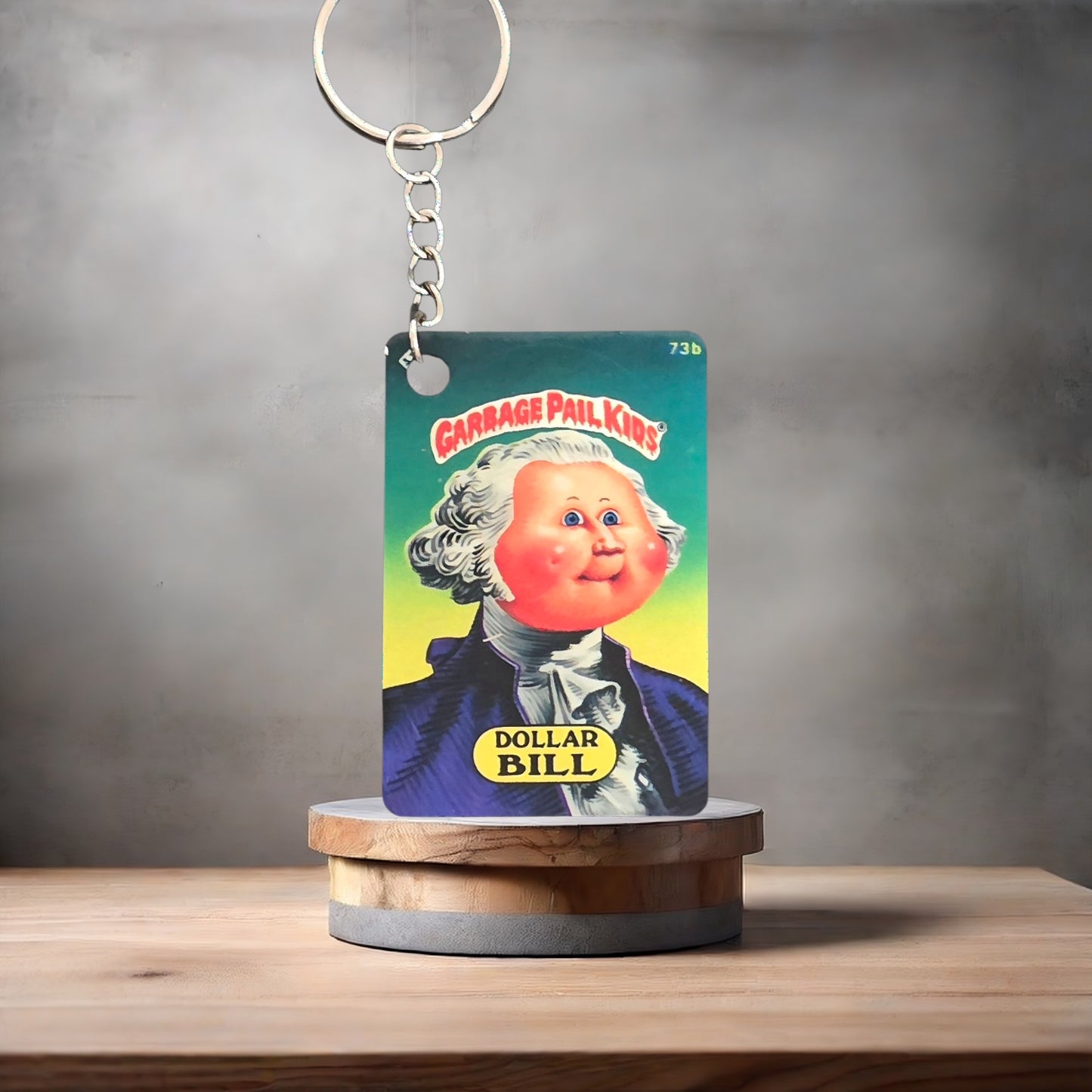 Garbage Pail Kids keychain. Dollar Bill , Gorgeous George