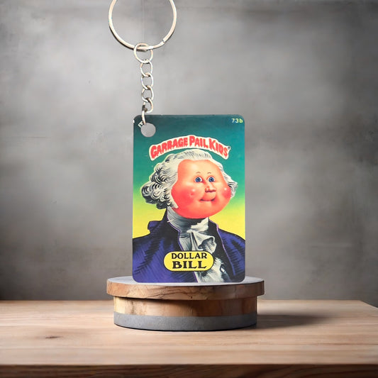 Garbage Pail Kids keychain. Dollar Bill , Gorgeous George
